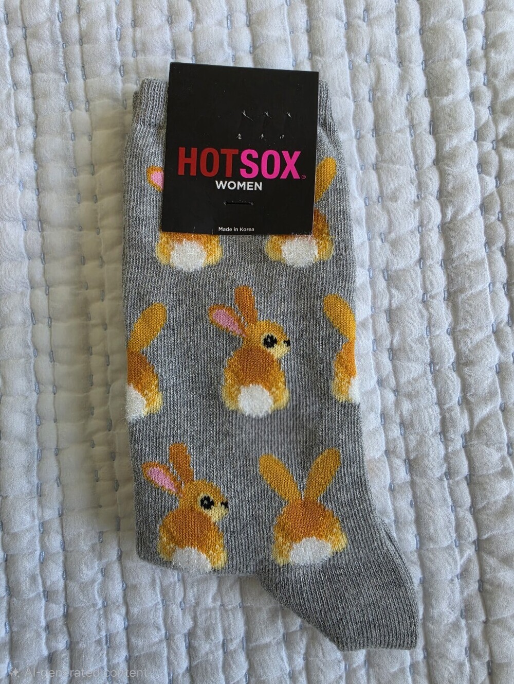 HOT SOX Bunny Crew Socks NWT Cotton Cute Kawaii Cottagecore Cozy Crew Socks 🐰 - Picture 2 of 5